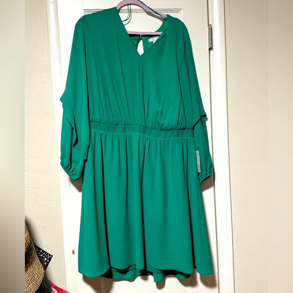 London Times Woman NWT Beautifull Green Dress 2X